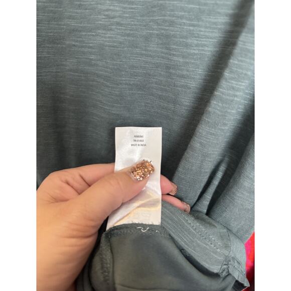 LOGO by Lori Goldstein Women's Teal Blue 3/4 Sleeve A-Line Top Size Medium - Picture 6 of 6